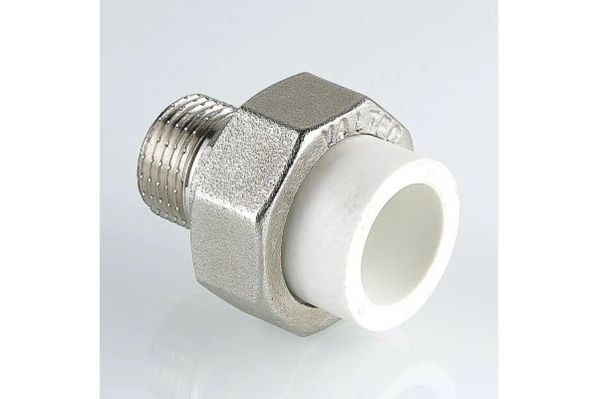 Соединитель ppr с переходом на наружную резьбу. Vtp. Соединитель ppr с переходом на наружную резьбу. 761. Соединитель ppr с переходом на наружную резьбу.