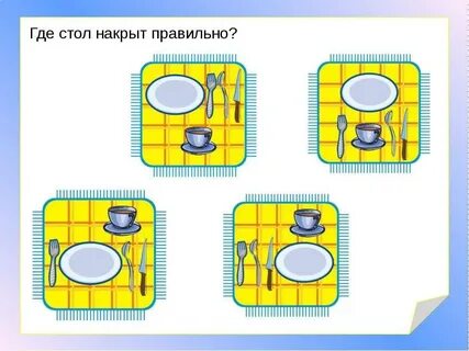 Сервировка стола задания