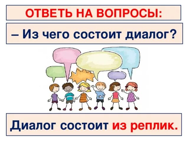 Диалог состоит из реплик. Диалог состоит из реплик