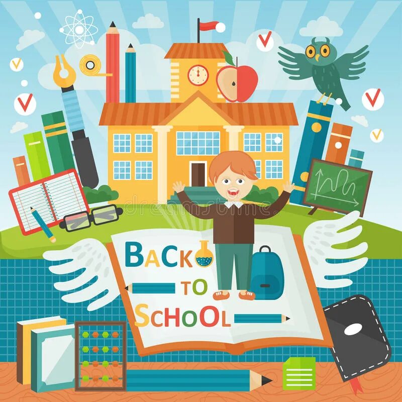 Баннер мальчик в школе. Красивый баннер для мальчика в школу. Welcome School illustration. Логотип художник школи PNG.