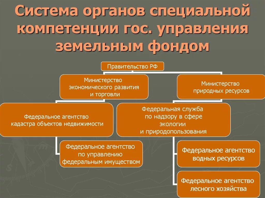 Ведомства земель. Система государственного управления земельным фондом РФ. Система органов государственного управления земельным фондом. Органы специальной компетенции. Схема государственного управления земельным фондом.