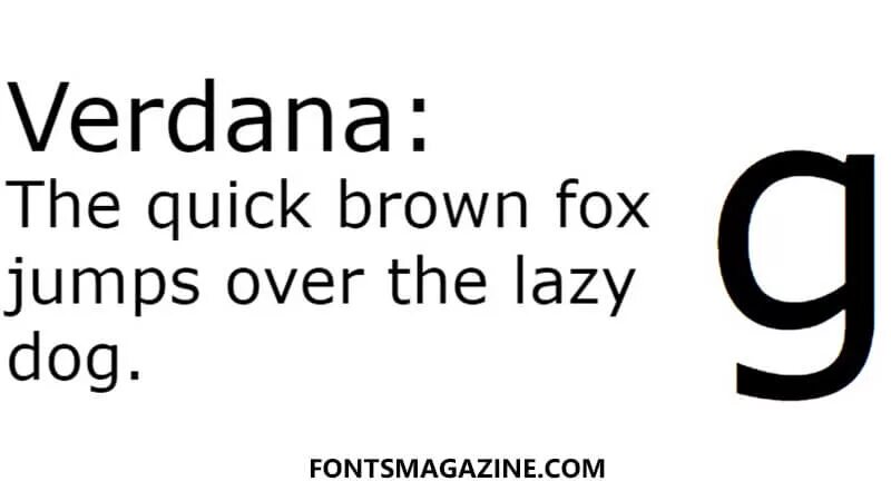 Verdana sans serif