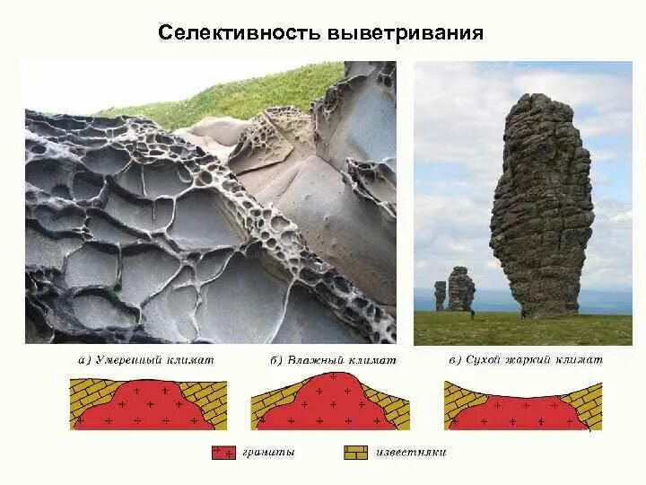 Выветривание горных пород. Типы химического выветривания. Породы коры выветривания. В результате выветривания образуются