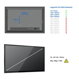 deleyCON TV & Monitor Wandhalterung - 23" bis 42" Zoll (58cm-...