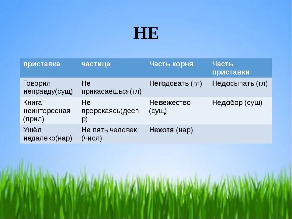 В каком не является частью корня