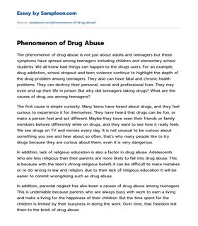 Реферат: The Effects Of Drug Use Essay Research.