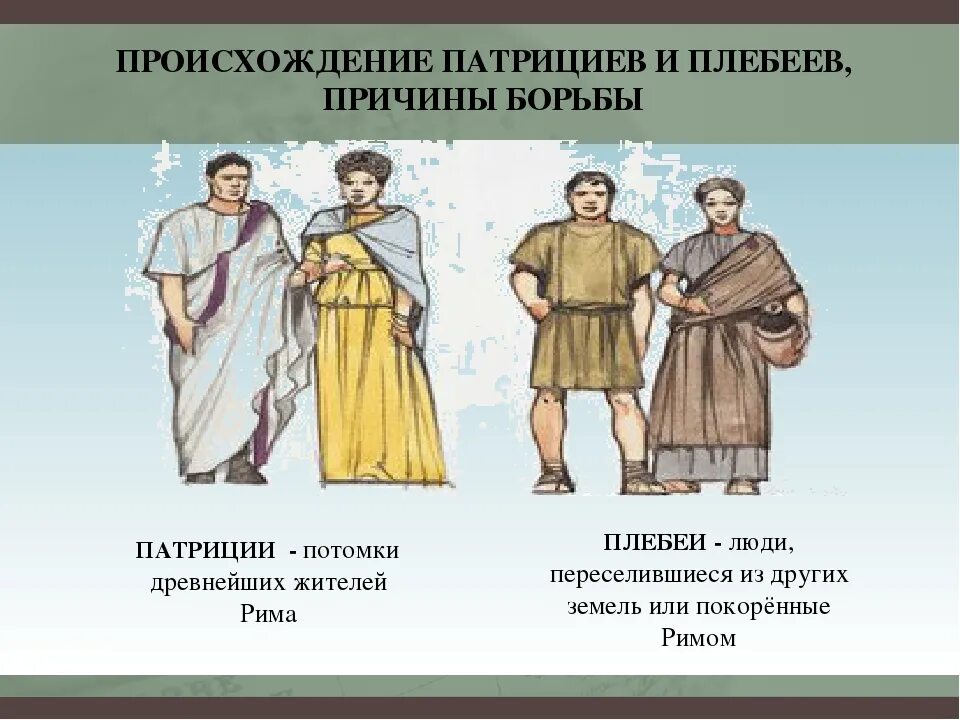 Плебеи это история 5 класс. Плебеи в древнем Риме. Патриции и плебеи в древнем Риме. Патриции (древний Рим). Общество в древнем Риме плебеи и Патриции.