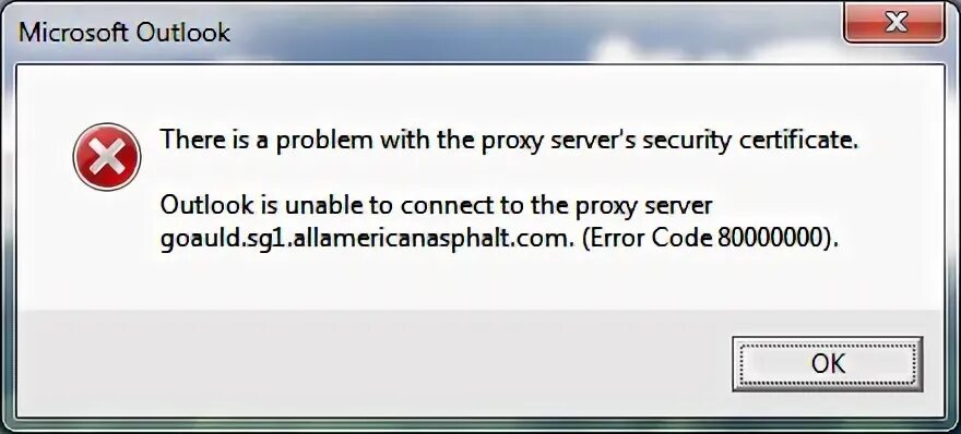 Ошибка аутлук. Прокси Outlook. Outlook Error 12.