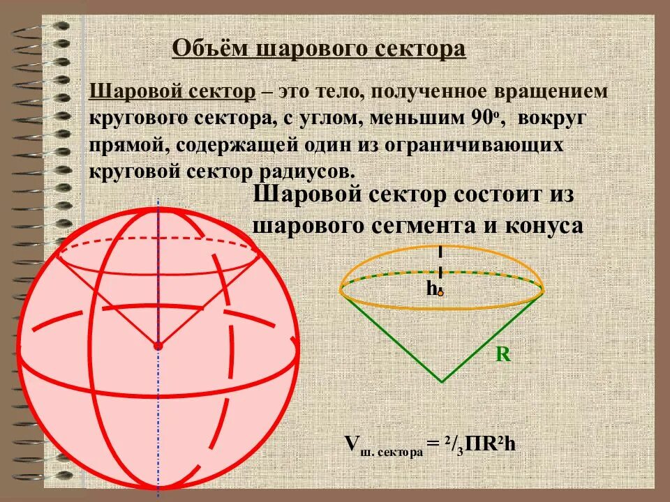 Формула объема шарового сектора. Шар геометрия. Объем шарового сектора. Сфера 11 класс. Сфера геометрия 11 класс.