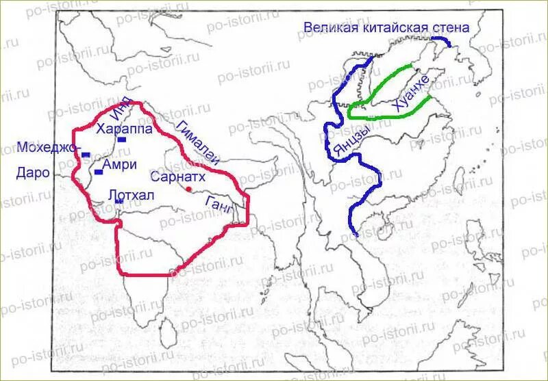 Контурные карты древнего китая 5 класс