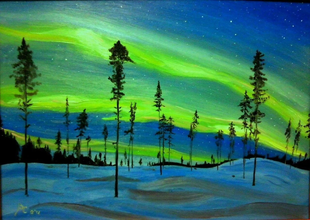 Рисуем зиму гуашью с детьми