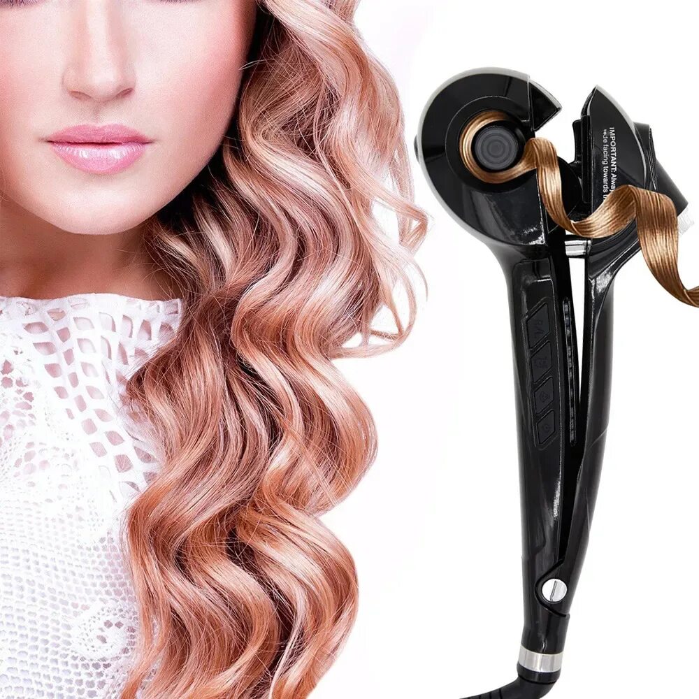 Плойка бигуди. Стайлер automatic hair curler. щипцы для завивки волос (35 вт, до 180°с, вращаются, аксесс.). бигуди hair curler. плойка для волос.