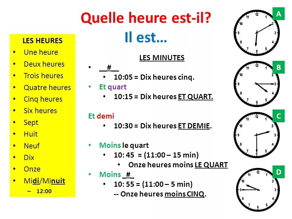 Quelle heure est. Обозначение времени во французском языке. Часы по французски. Время на французском языке упражнения. Часы во французском языке.