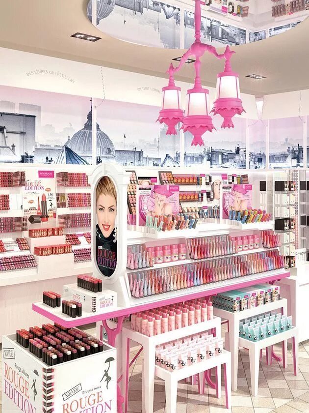 Custom Fashion Cosmetic Display Cabinet Makeup Studio Furniture Cosmetic Shop Fu