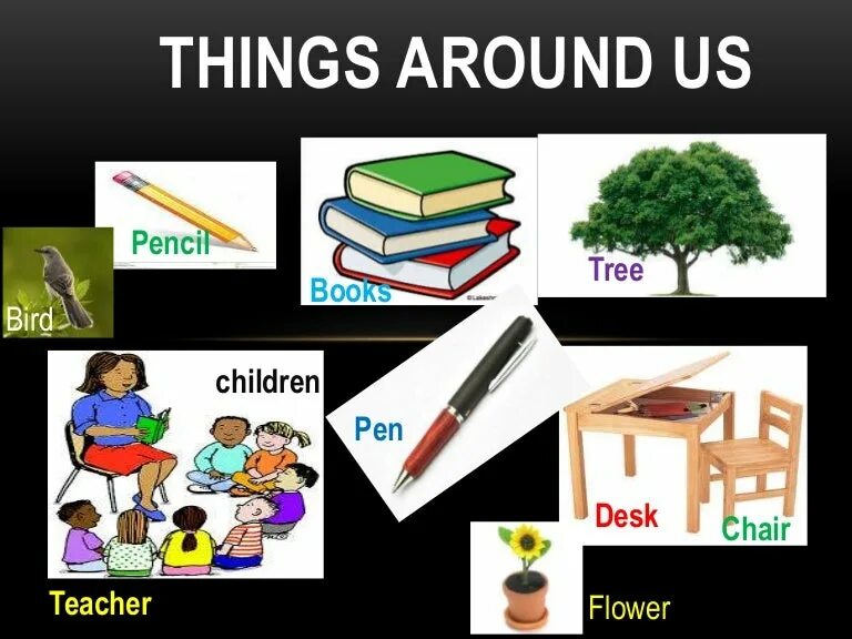 We use this for things near us. Презентация living things around us. things around us. картинки к уроку living things around us. around me.