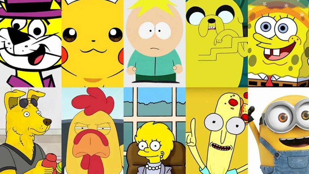 Как зовут желтого человека. Желтые человечки. Симпсоны герои. Барт симпсон. Жёлтые мультяшные персонажи.