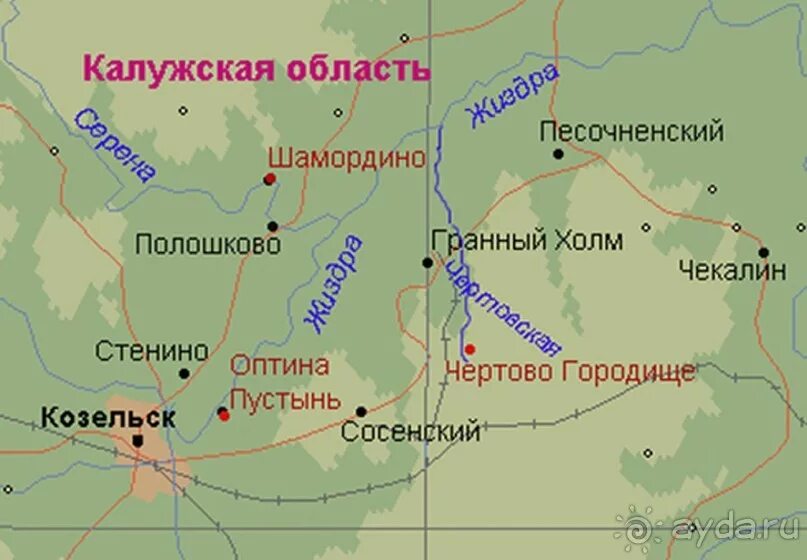 Оптина пустынь на карте россии