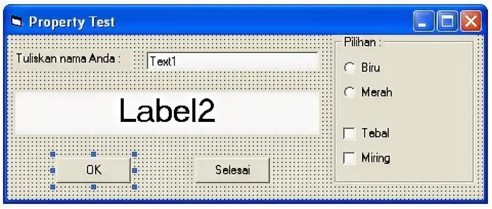 Option1 Visual Basic. Бейсик (properties) окно. Label_click это. Label click