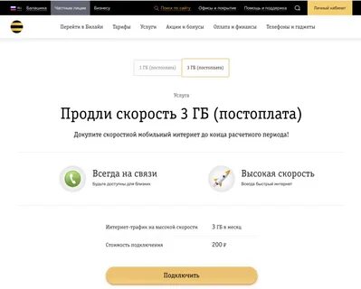 3 гб билайн