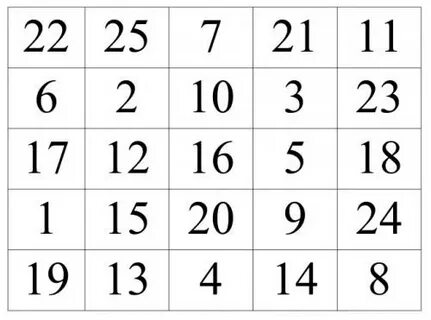 Таблица шульте 7 лет