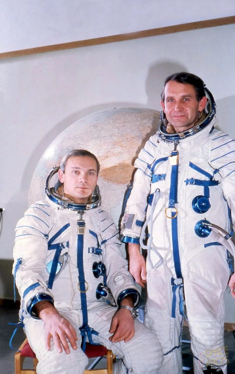 Первый пилотируемый космический полет год. Космонавты Макаров Джанибеков.