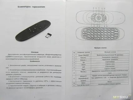 Настройка пульта аэромышь