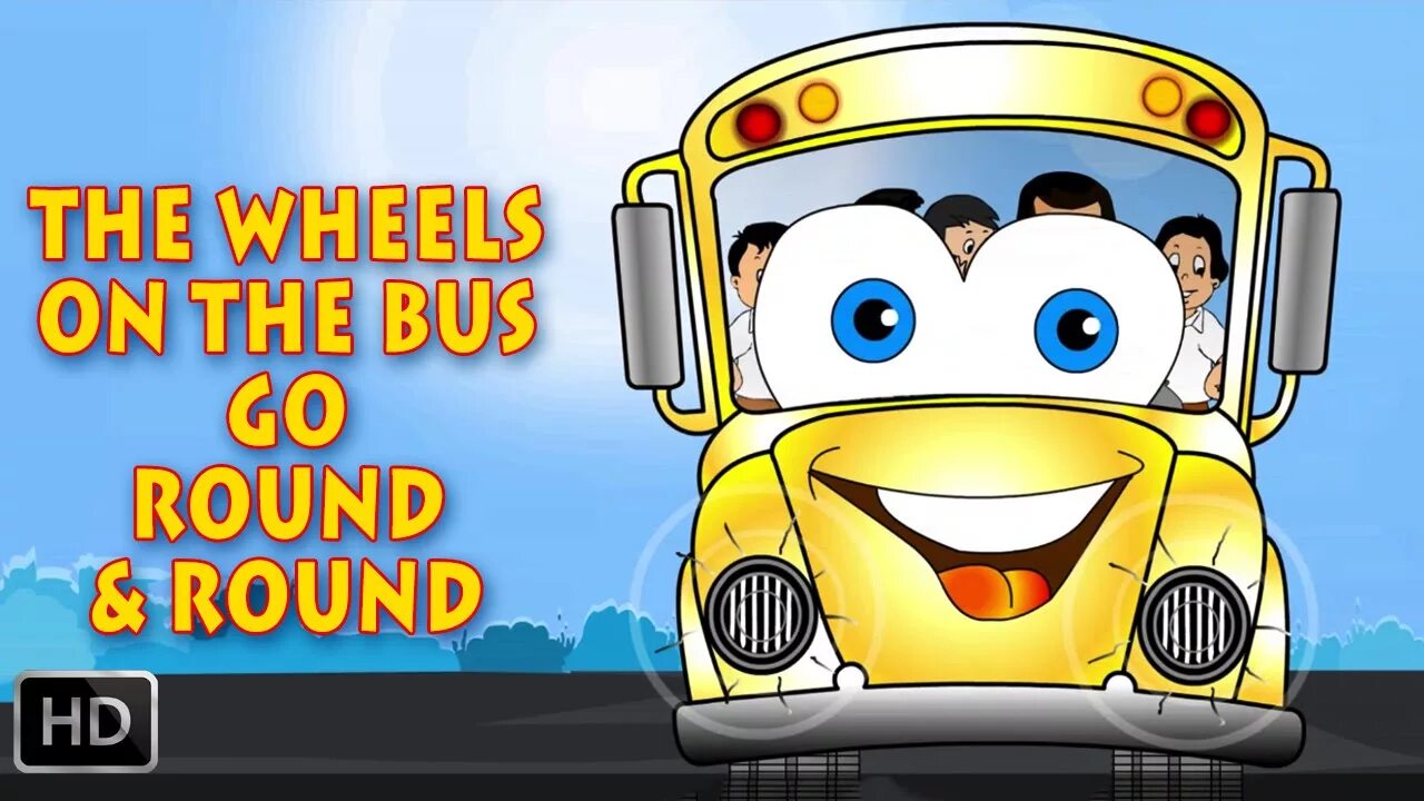 Go round песня. The Wheels on the Bus. Веселый автобус. Wheels on the Bus Song for Kids. The Wheels on the Bus go Round and Round.