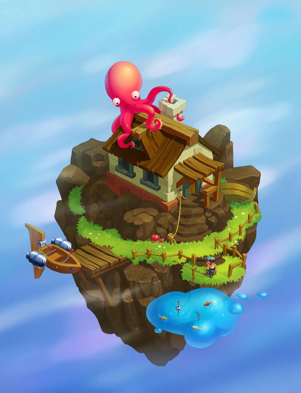 Floating island. Парящие острова. Игра про летающие острова. Плавающие островки. Дрейфующий дом персонажи.