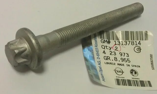 Болт крепления заднего. General motors 13137814 x болт м12.