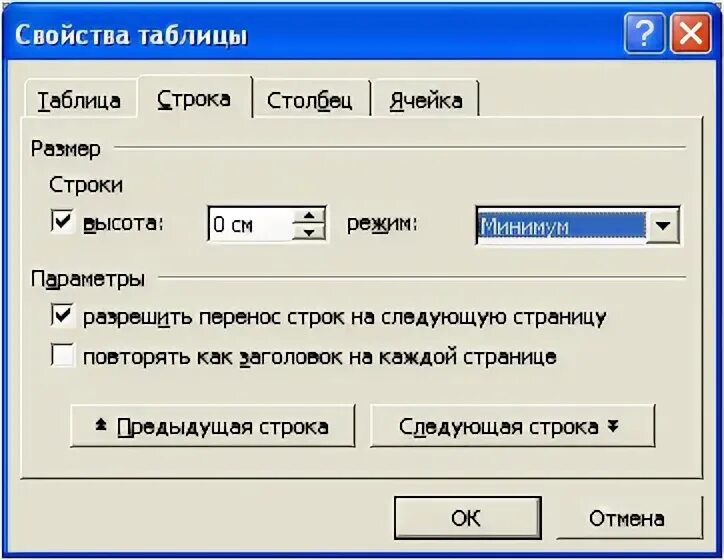 Изменение высоты строк. Минимальная высота строк таблицы. Установить высоту строк таблицы. Таблица конфигурирования оборудования.. Ячеек конфигурационной таблицы.