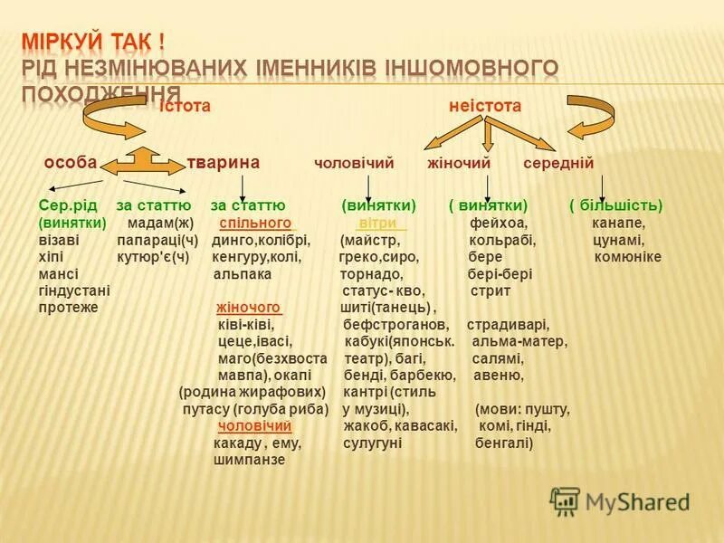 Рід іменників. Рід і число іменників. Незмінювані іменники. Рiд незмiнюванних iменникiв. Мова які род