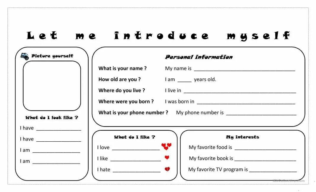 Write in was where. About myself английский язык for Kids English. Let me introduce myself карточка. About myself задания. Задания Introducing myself.