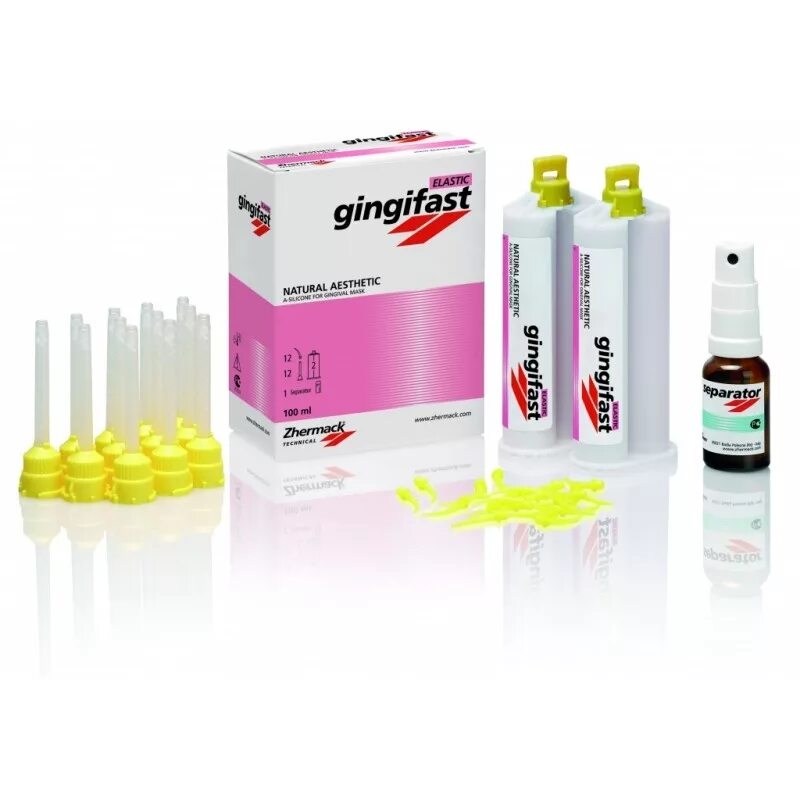 А-силикон Gingifast rigid, Zhermack. Силикон Gingifast rigid 2*50 мл. Силикон Gingifast Elastic 2*50 мл. Gingifast rigid 2x50ml Cartr.+ M.T. Аналог фаст