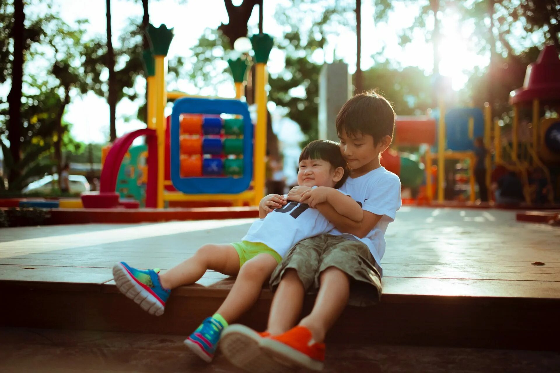 While children play
