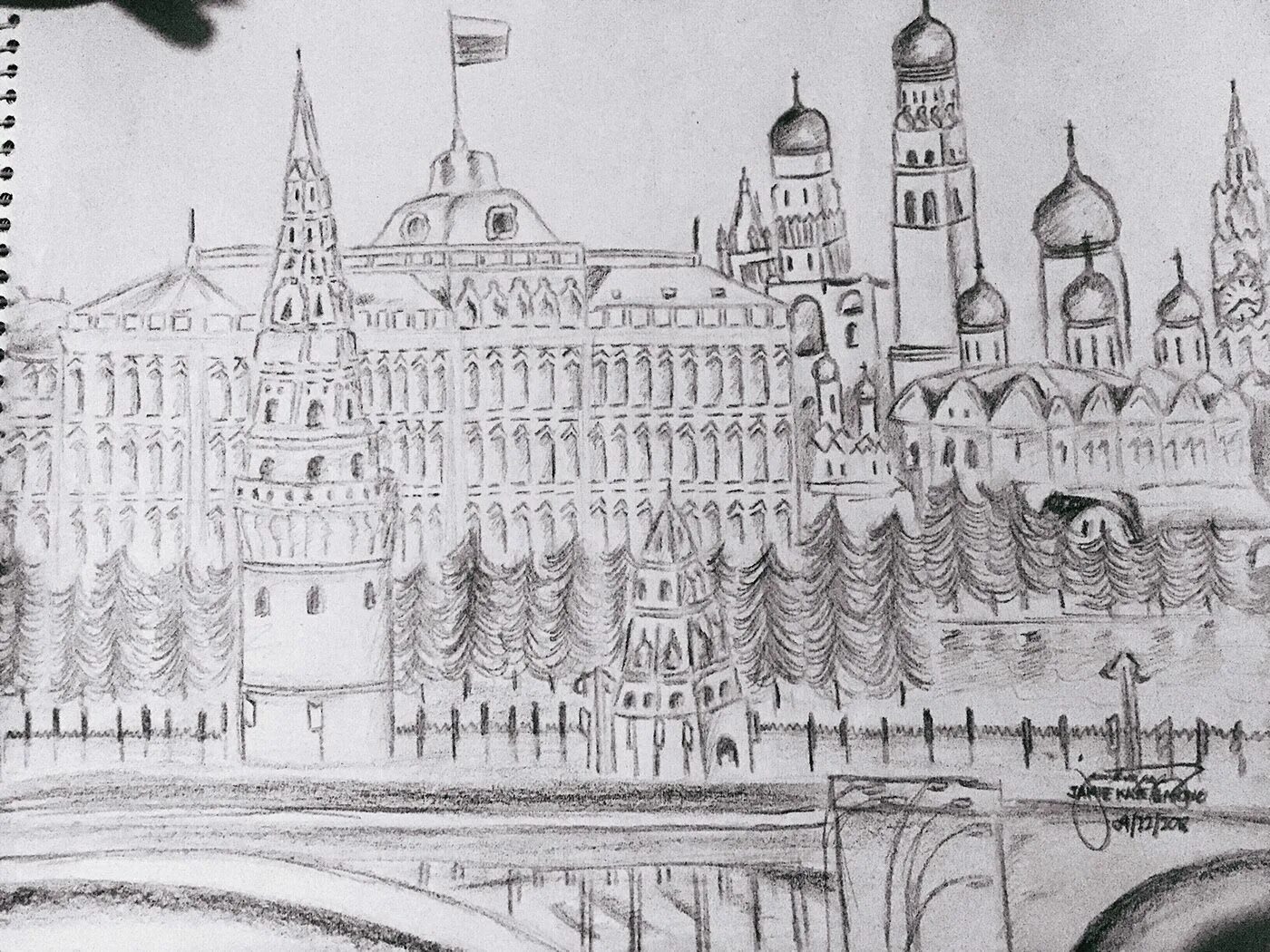 Рисунок московского. Заграевский Московский Кремль. Московский Кремль набросок. Кремль карандашом. Московский Кремль рисунок.