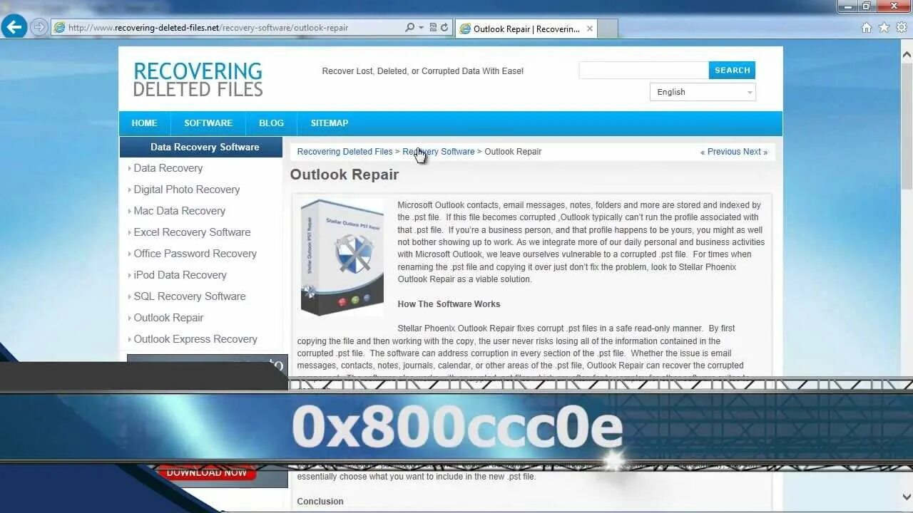 Http recover. 0x800ccc0e. Ошибка аутлук. Video Repair.