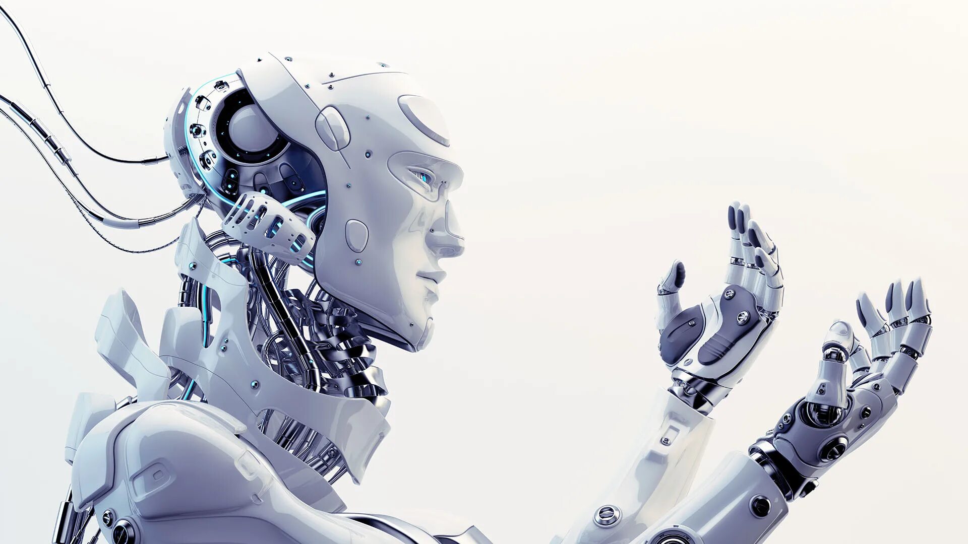 Роботы технологии. Робот с искусственным интеллектом. Искусственный интеллект на белом фоне. Роботы баннер.