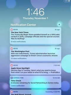 Screen notifications