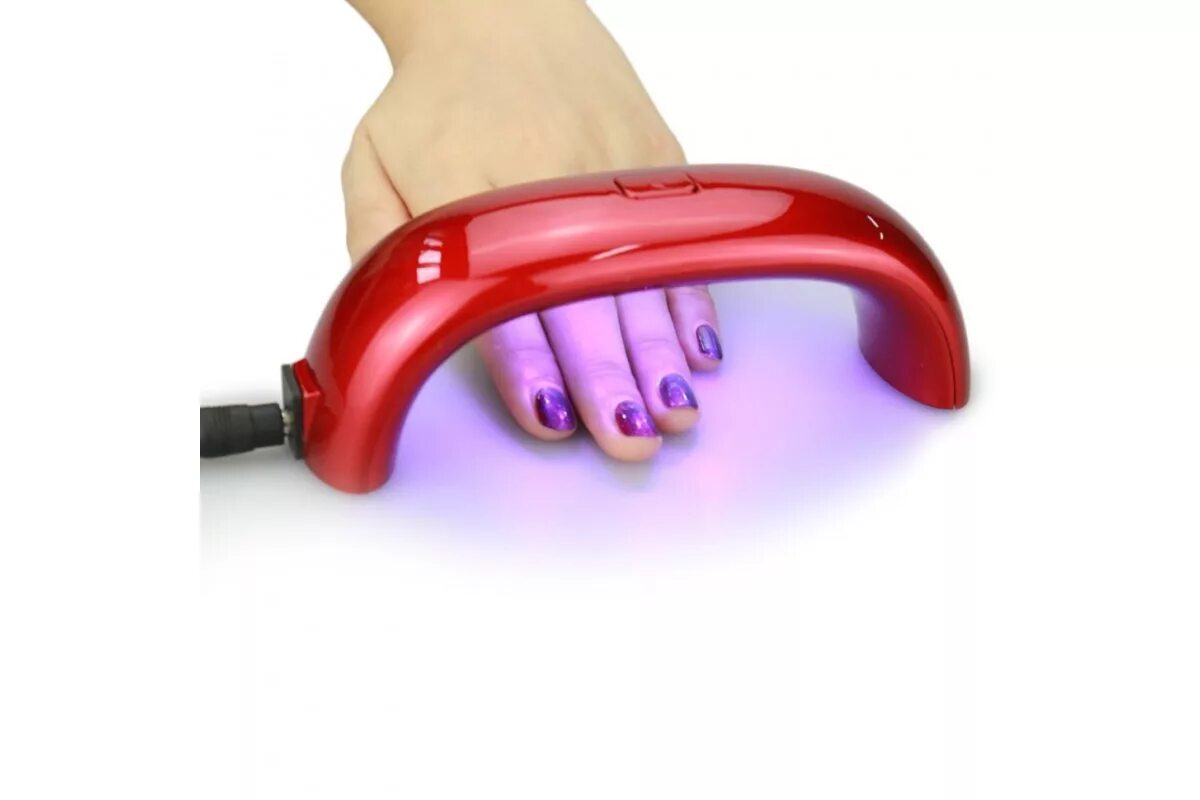 Лак для уф лампы. Led-лампа 9w для сушки гель лака (таймер на 30 сек) красная.. маленькая лампа для ногтей. мини лампа для гель лака. уф лампа для ногтей маленькая.