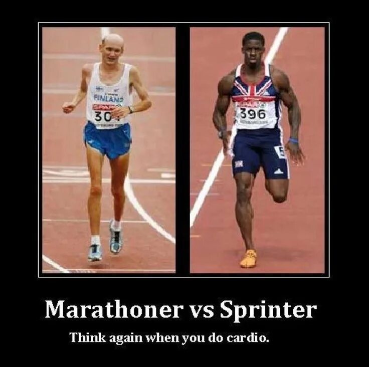 Спринтер и марафонец. Фигура спринтера и марафонца. Сравнение спринтера и марафонца. Спринтер против марафонца.