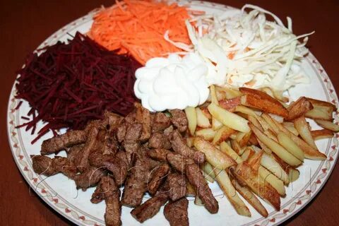 Салат говядина жареная морковь