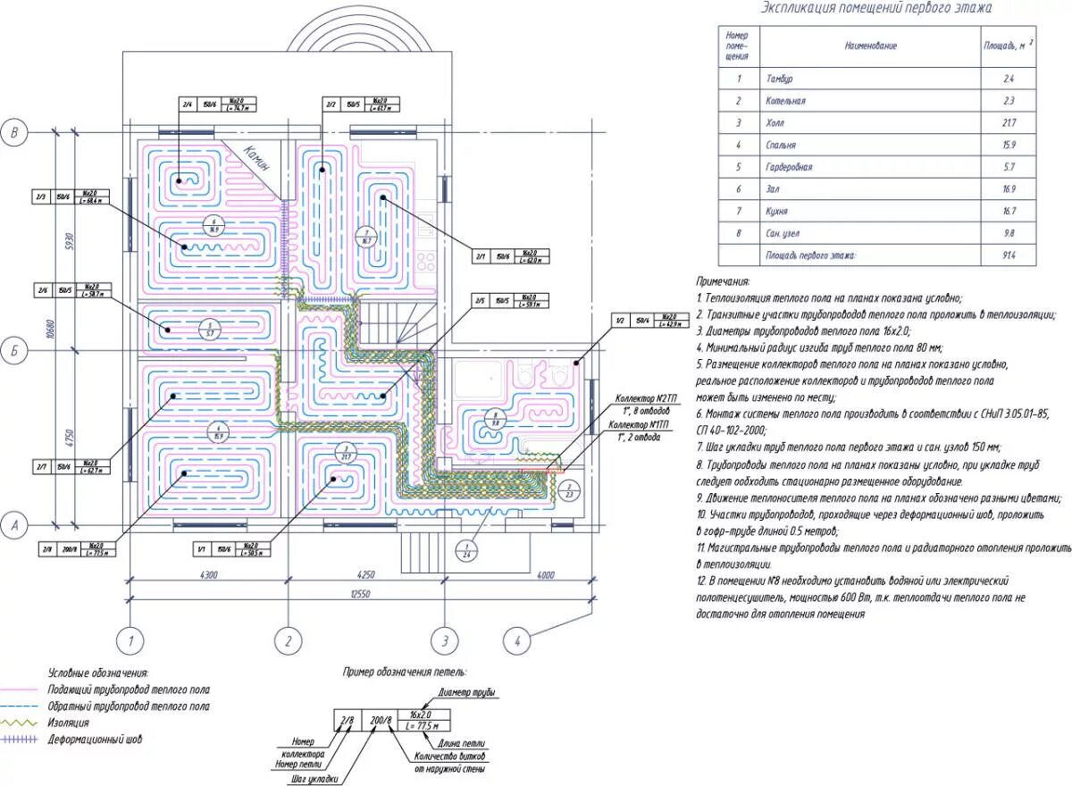 схема разводки теплого пола. исполнительная схема на теплый пол. чертеж теплого пола водяного. водяной теплый пол чертеж. водяной теплый пол чертеж.