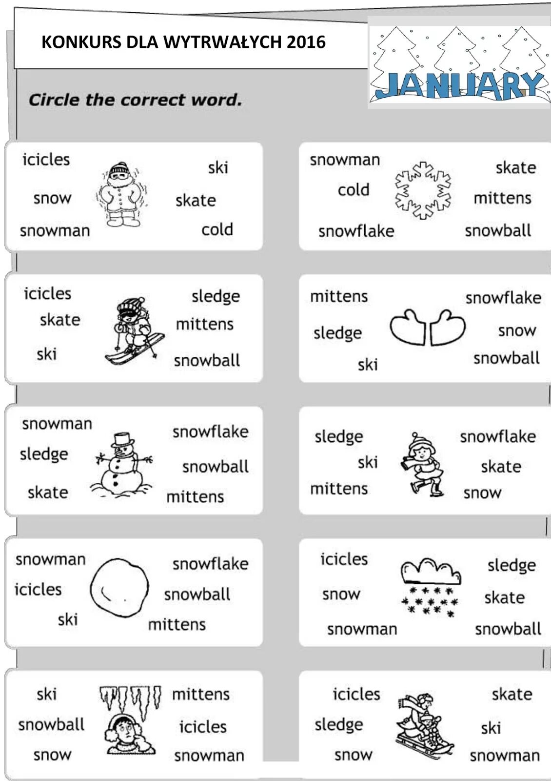 Snow words