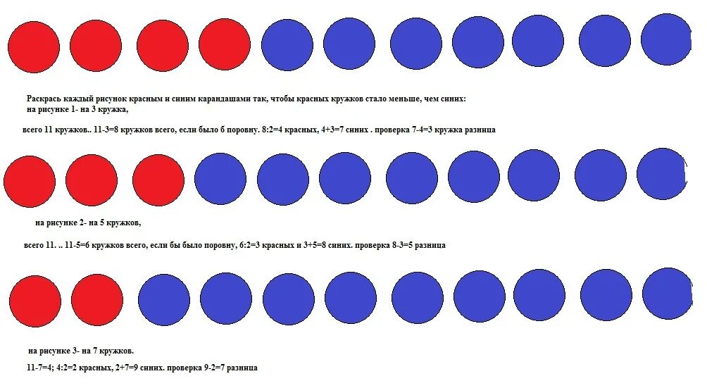 Кружочки для 1 класса. Красные и синие круги задание по математике. Задание для 1 класса по кружочкам. Круги красного и синего цвета.