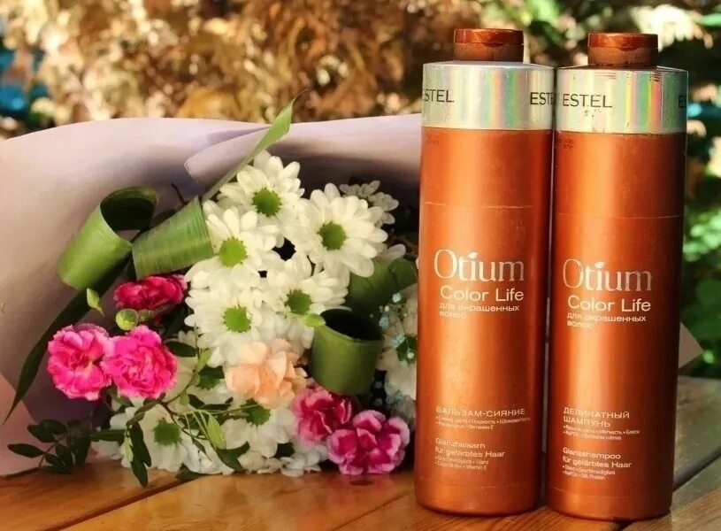 Otium senses 5 x life. Estel Otium Color Life шампунь. Деликатный шампунь для окрашенных волос Otium Color Life. Estel Otium Color Life набор. Otium Color Life бальзам.