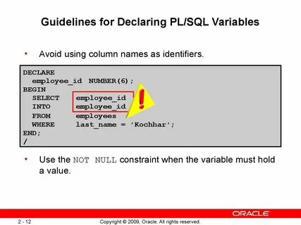 Sql declare variable