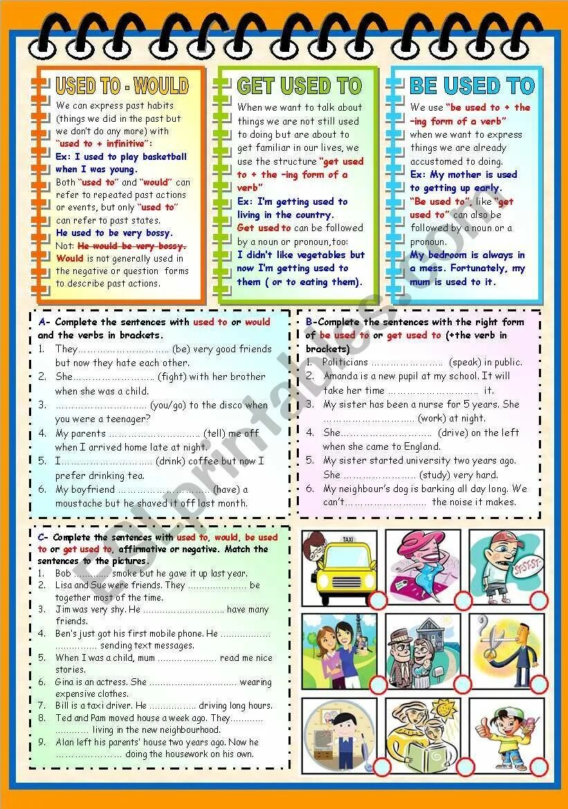 Grammar worksheet used to. Used to to be used to to get used to упражнения. to be used to and get used to упражнения. get used to и be used to упражнения. be get used to упражнения.