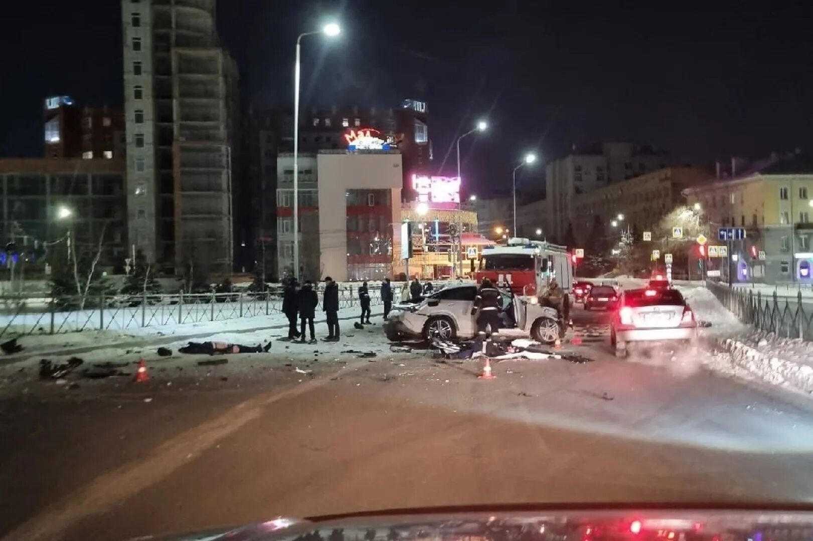 ДТП на метромосту в Омске вчера. Приехали ночью 3 ночи