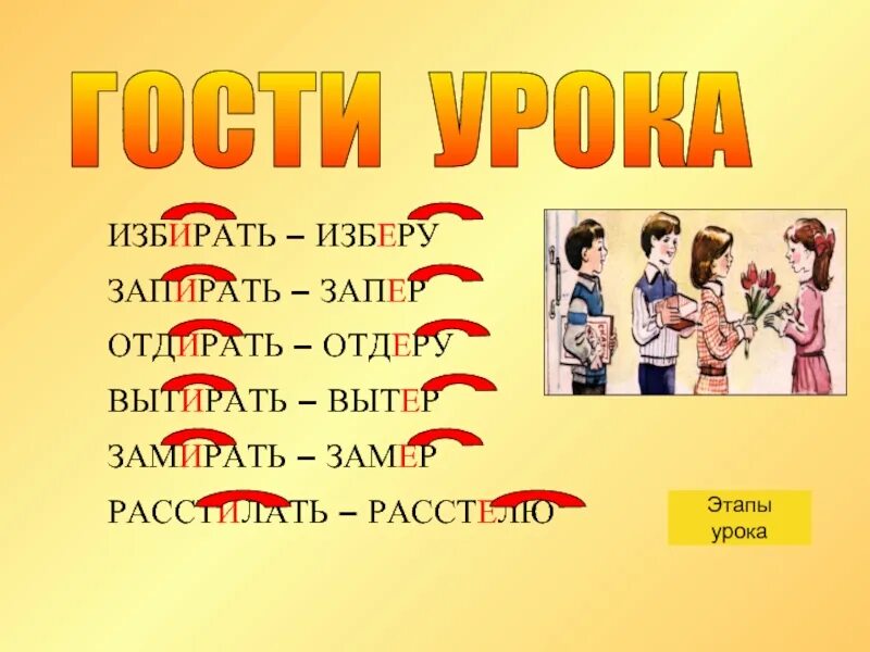 Чередующиеся корни 5 класс урок. Вытер вытирать корень чередование. Запирать запер правило. Вытирать вытереть запереть запирать. Замереть замирать правило.