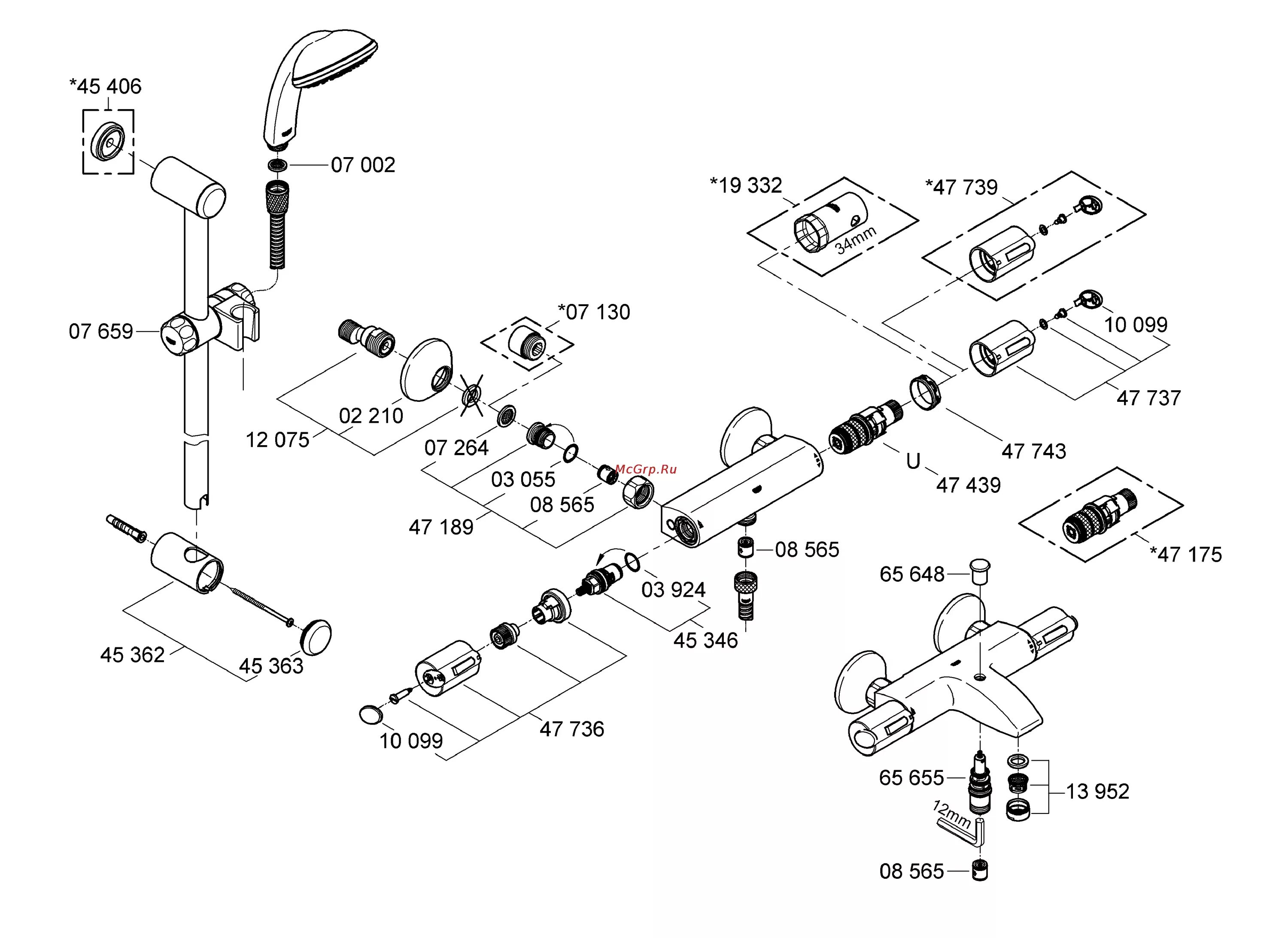 Grohe grohtherm 1000 34143000 Инструкция по эксплуатации онлайн 3/32 153546